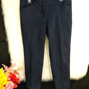 New York & Co Stretch Blue Cropped Pants Size 8